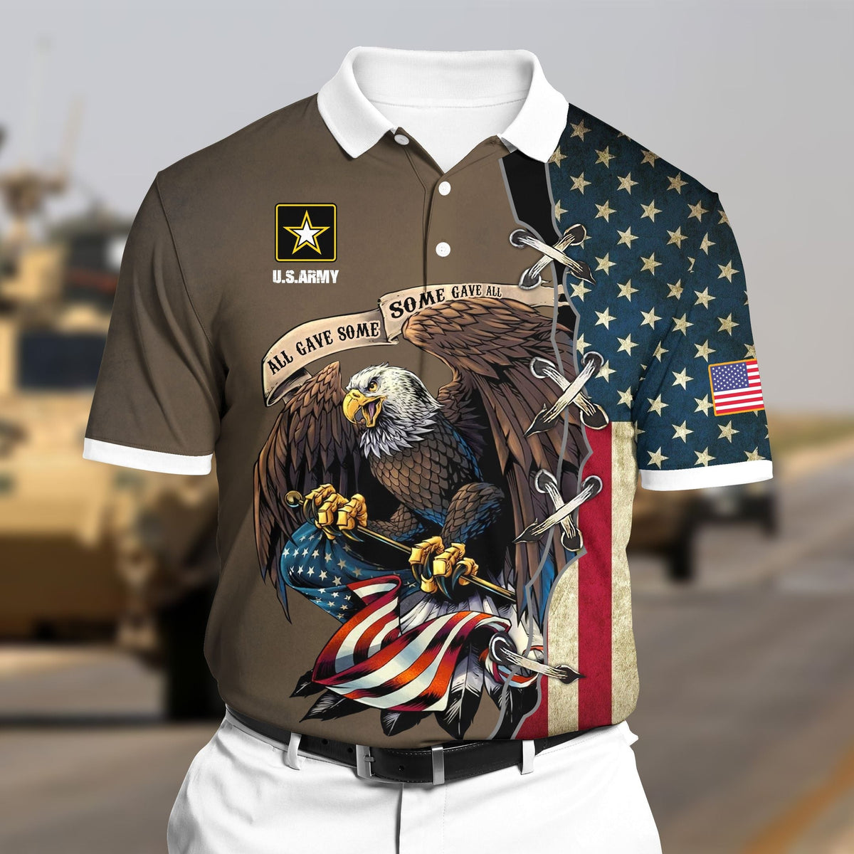 BJ Premium U.S Army Polo All Over Printed