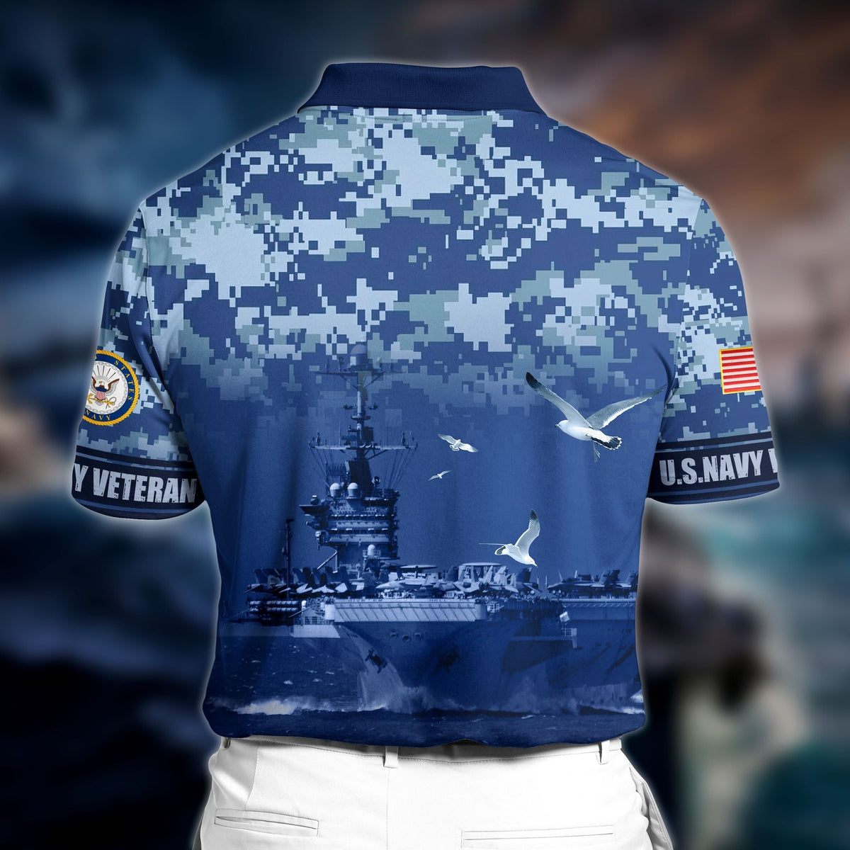 BJ Premium Veteran U.S Navy 3D Polo All Over Printed