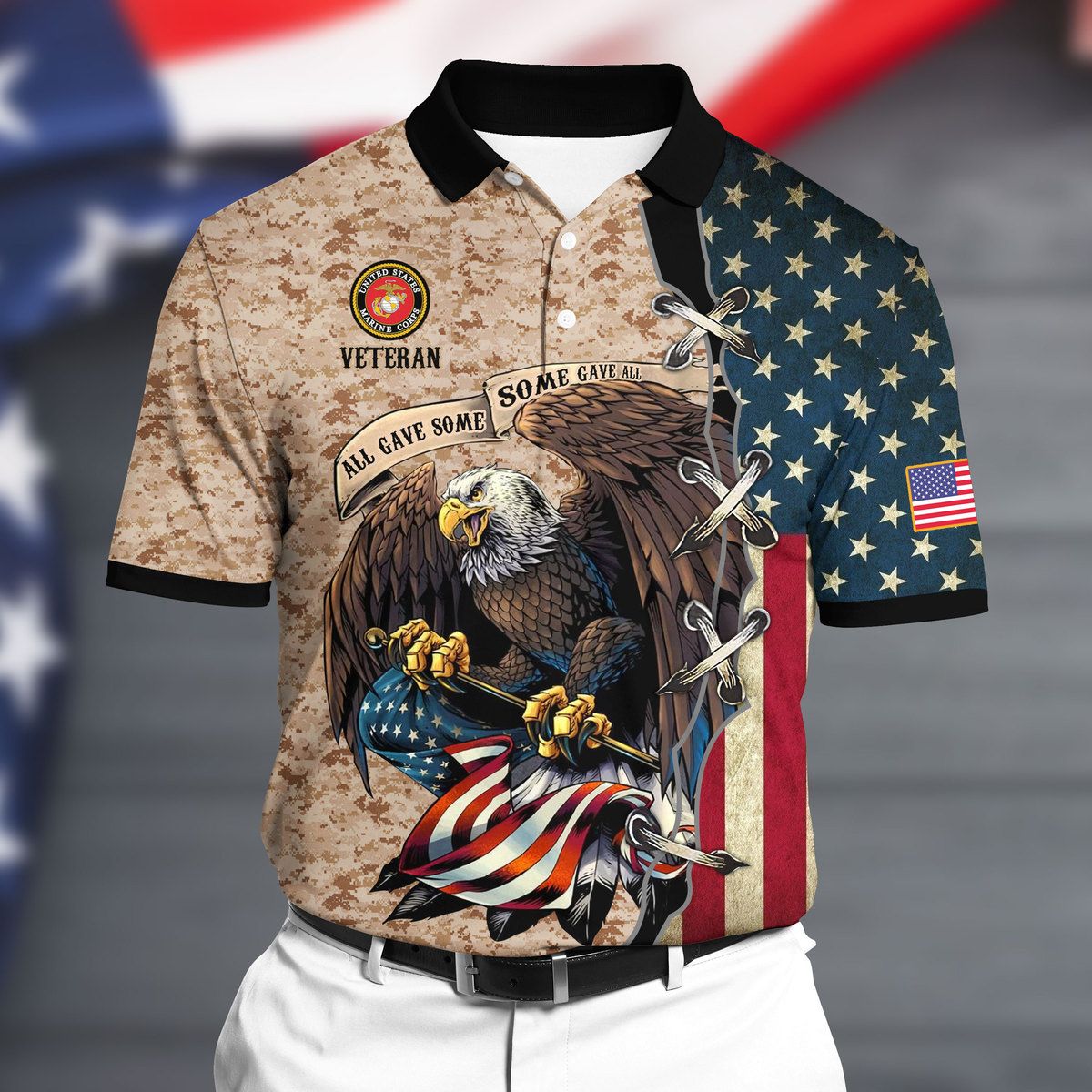 BJ Premium U.S Marine 2 Polo All Over Printed