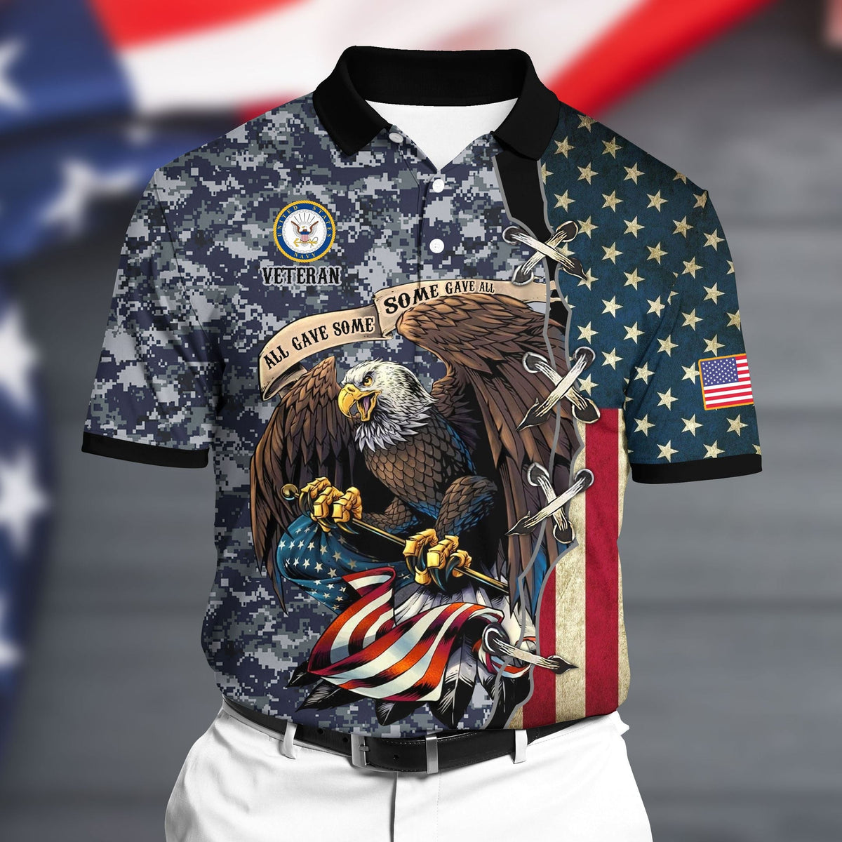 BJ Premium U.S Navy 2 Polo All Over Printed