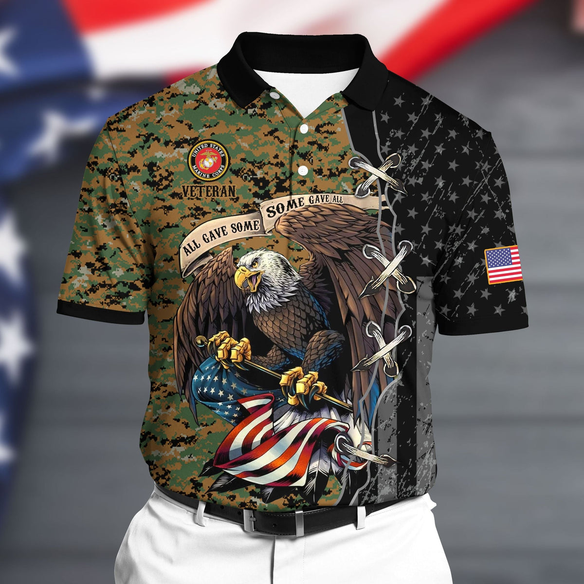 BJ Premium U.S Marine Polo All Over Printed