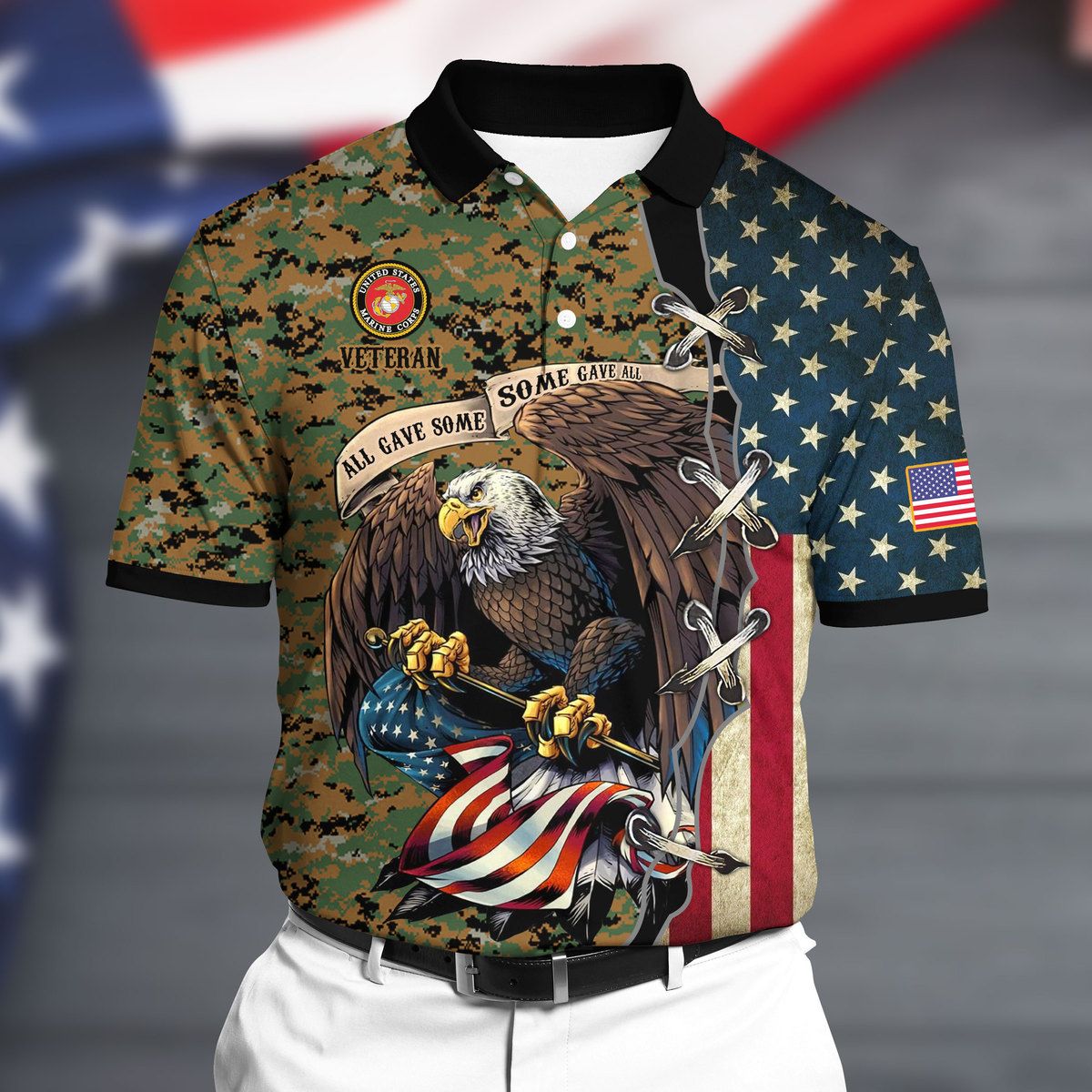 BJ Premium U.S Marine Polo All Over Printed