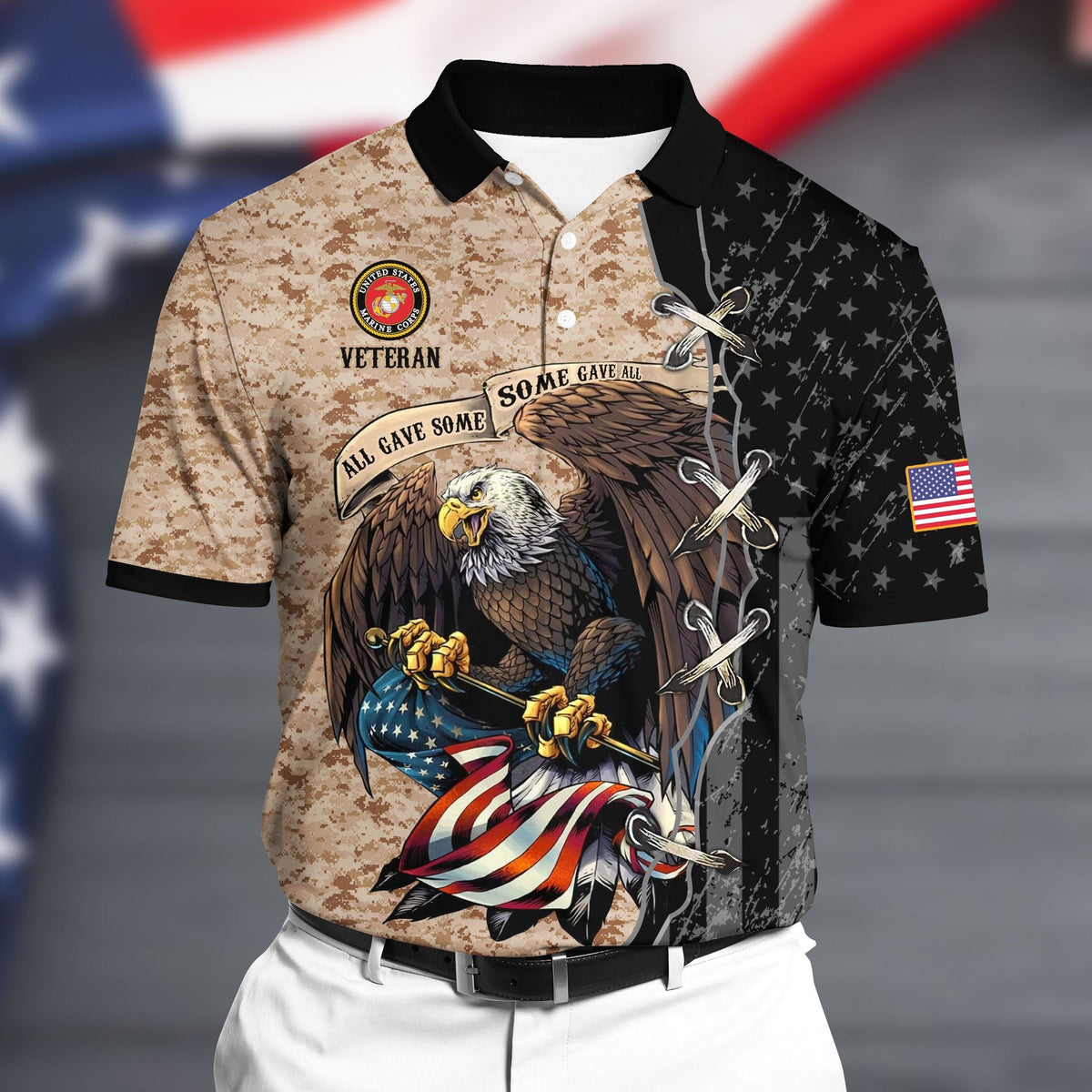 BJ Premium U.S Marine 2 Polo All Over Printed