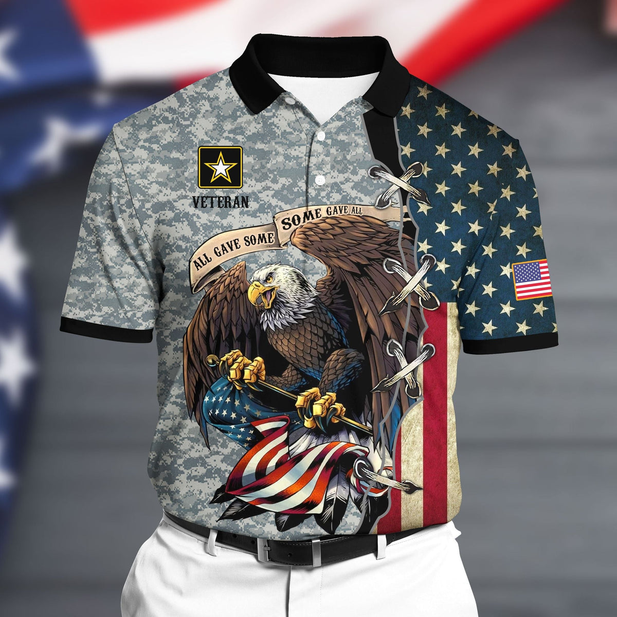 BJ Premium U.S Army Polo All Over Printed