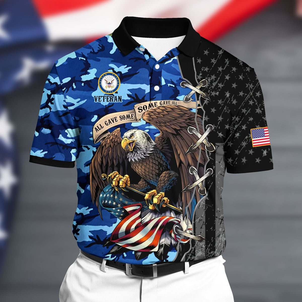 BJ Premium U.S Navy Polo All Over Printed