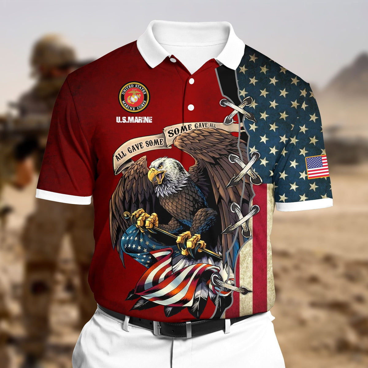 BJ Premium U.S Marine Polo All Over Printed