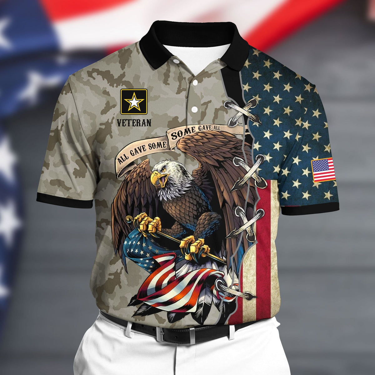 BJ Premium U.S Army 3 Polo All Over Printed