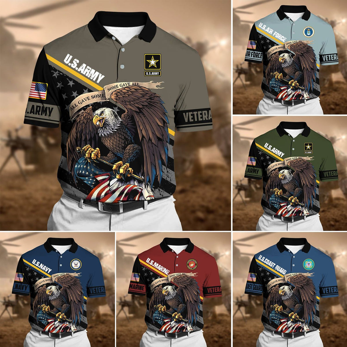 BJ Premium Power American Veteran Power Polo Shirt