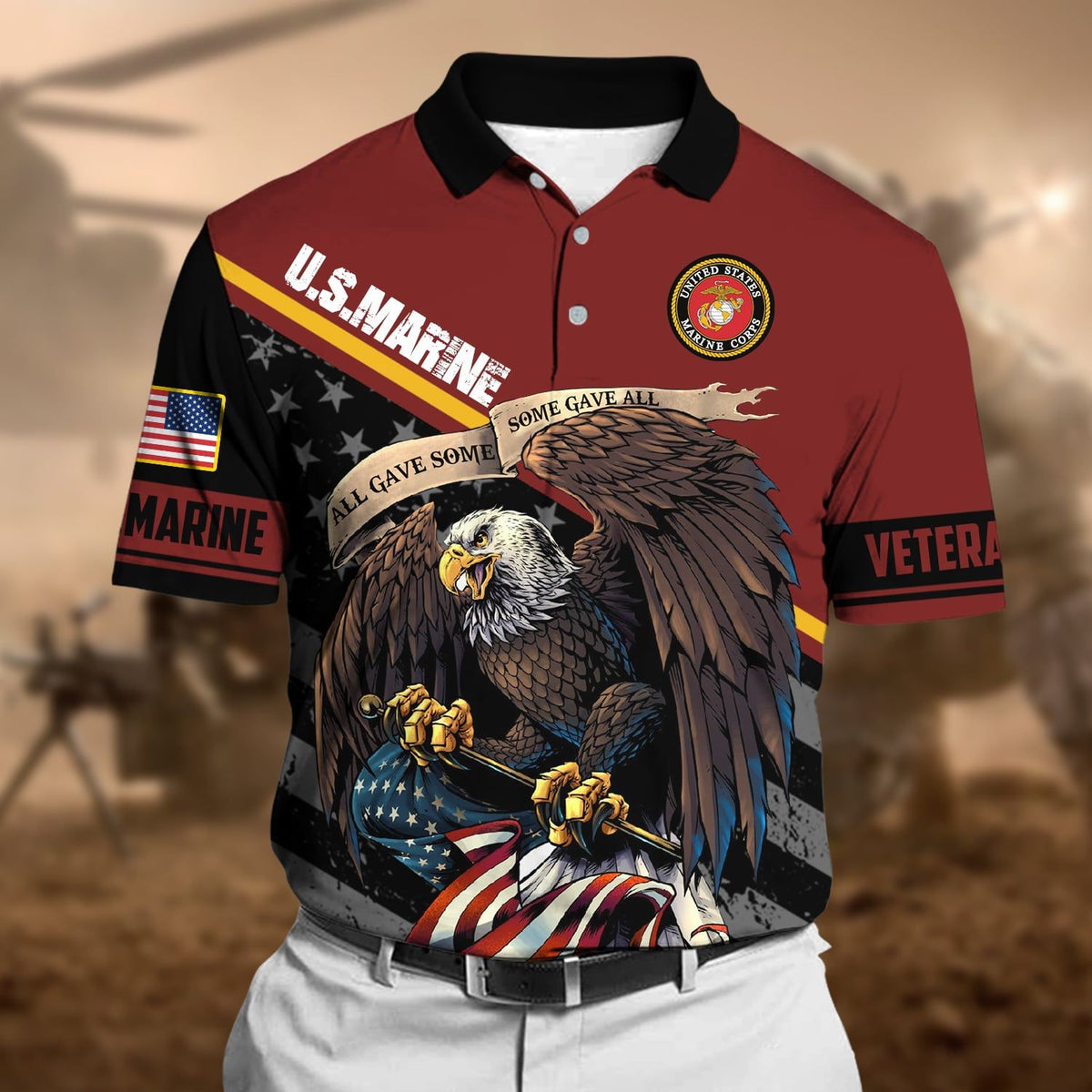 BJ Premium Power American Veteran Power Polo Shirt