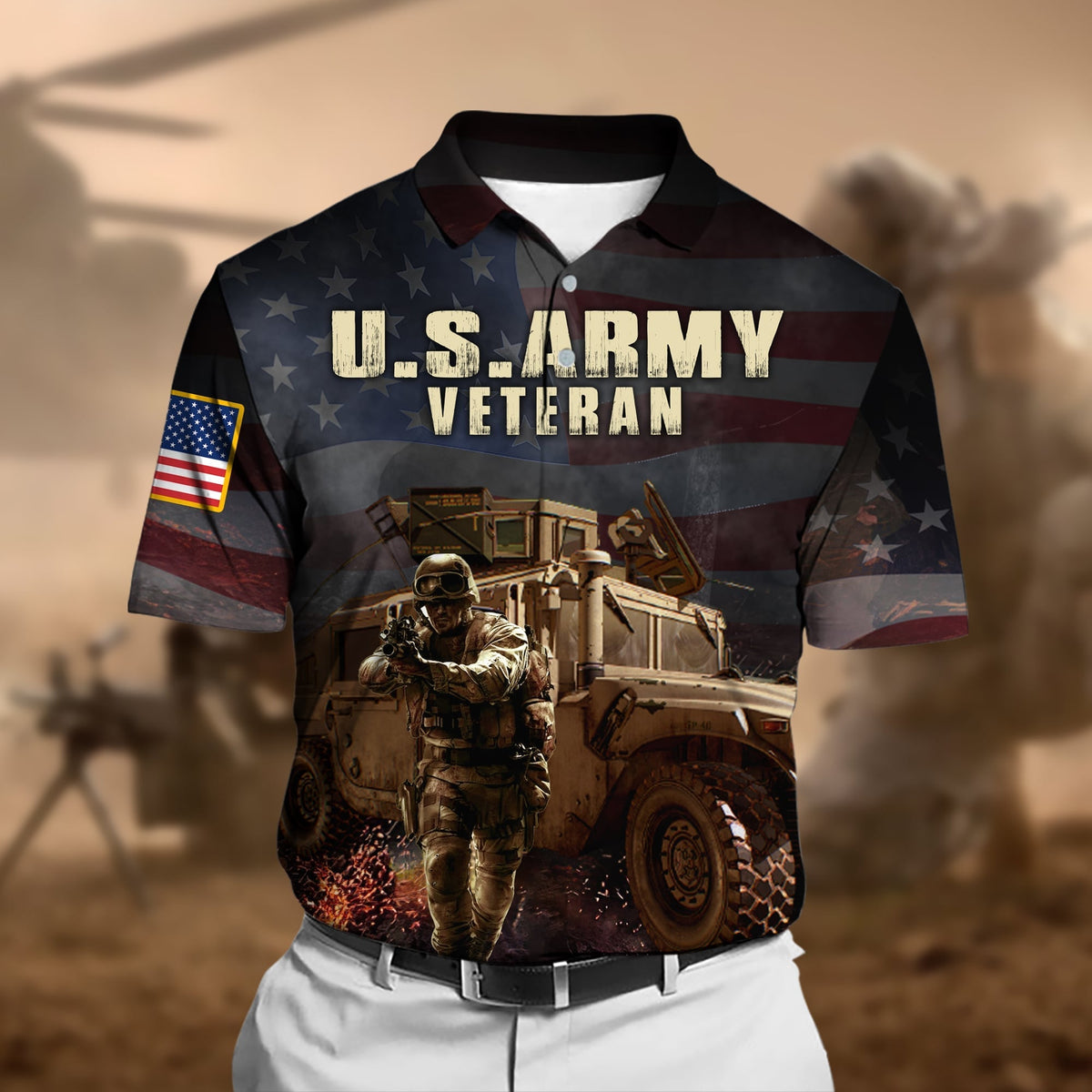 BJ Unique U.S.Army Veteran Polo Shirt