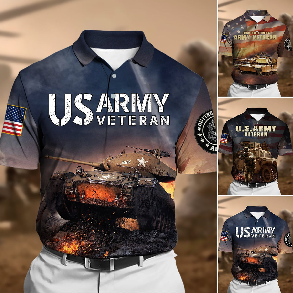 BJ Unique U.S.Army Veteran Polo Shirt