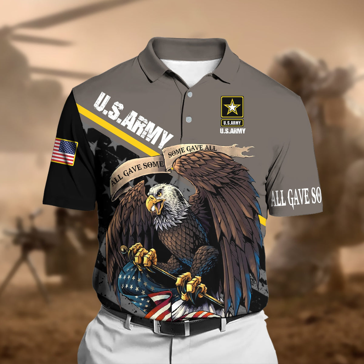 BJ Premium U.S Multiple Service Veteran Polo Shirt