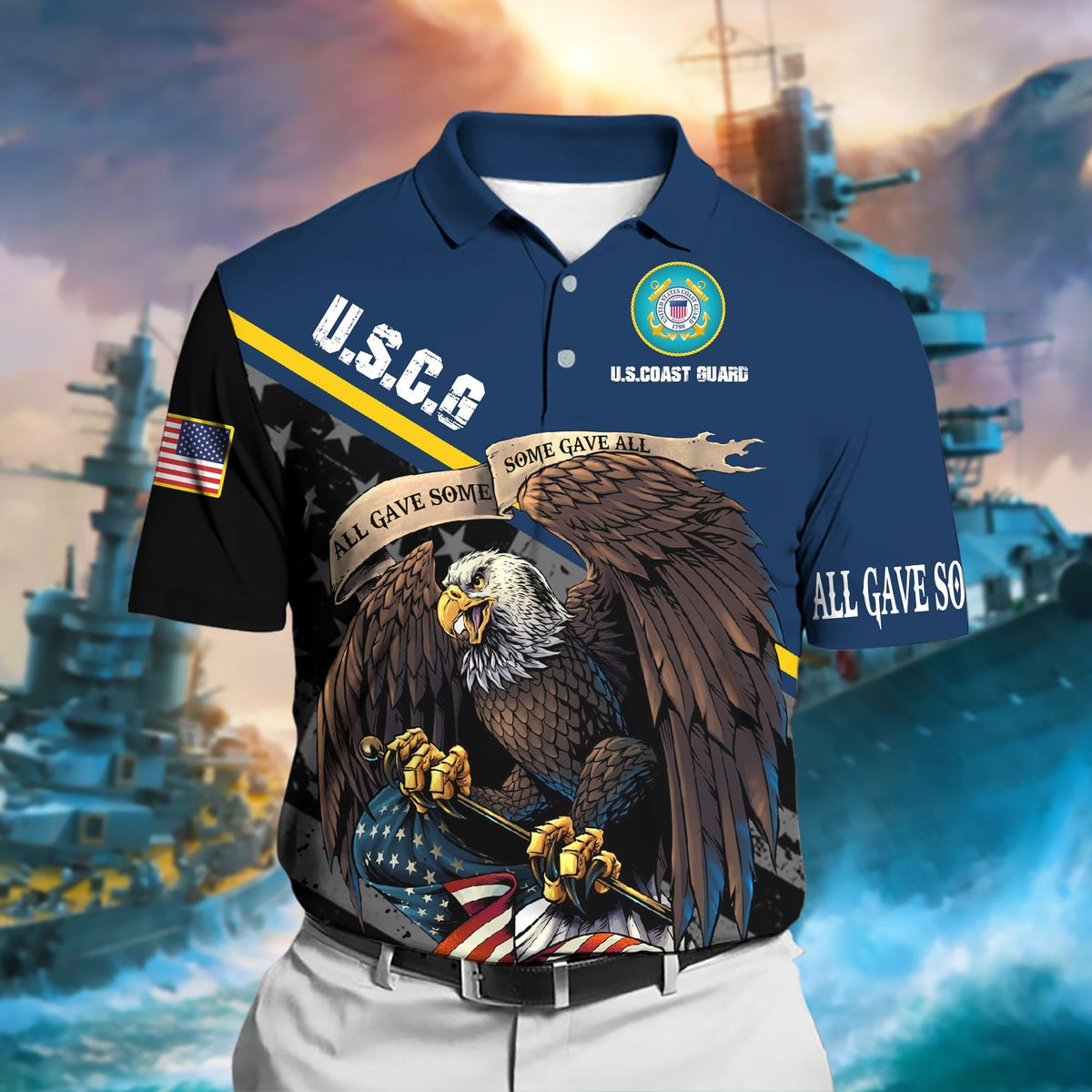 BJ Premium U.S Multiple Service Veteran Polo Shirt
