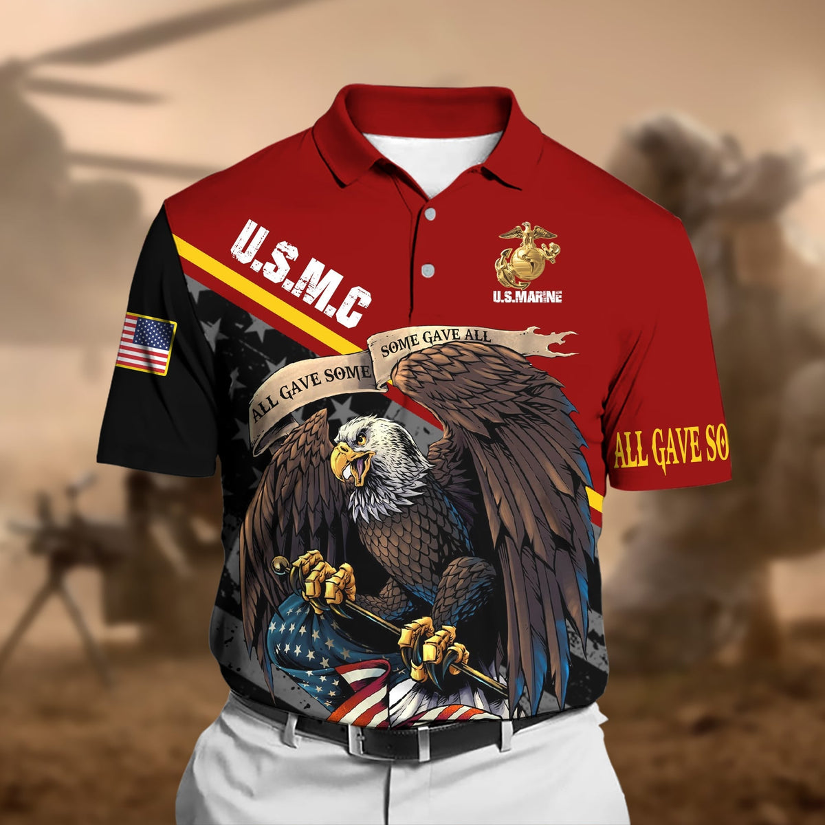 BJ Premium U.S Multiple Service Veteran Polo Shirt