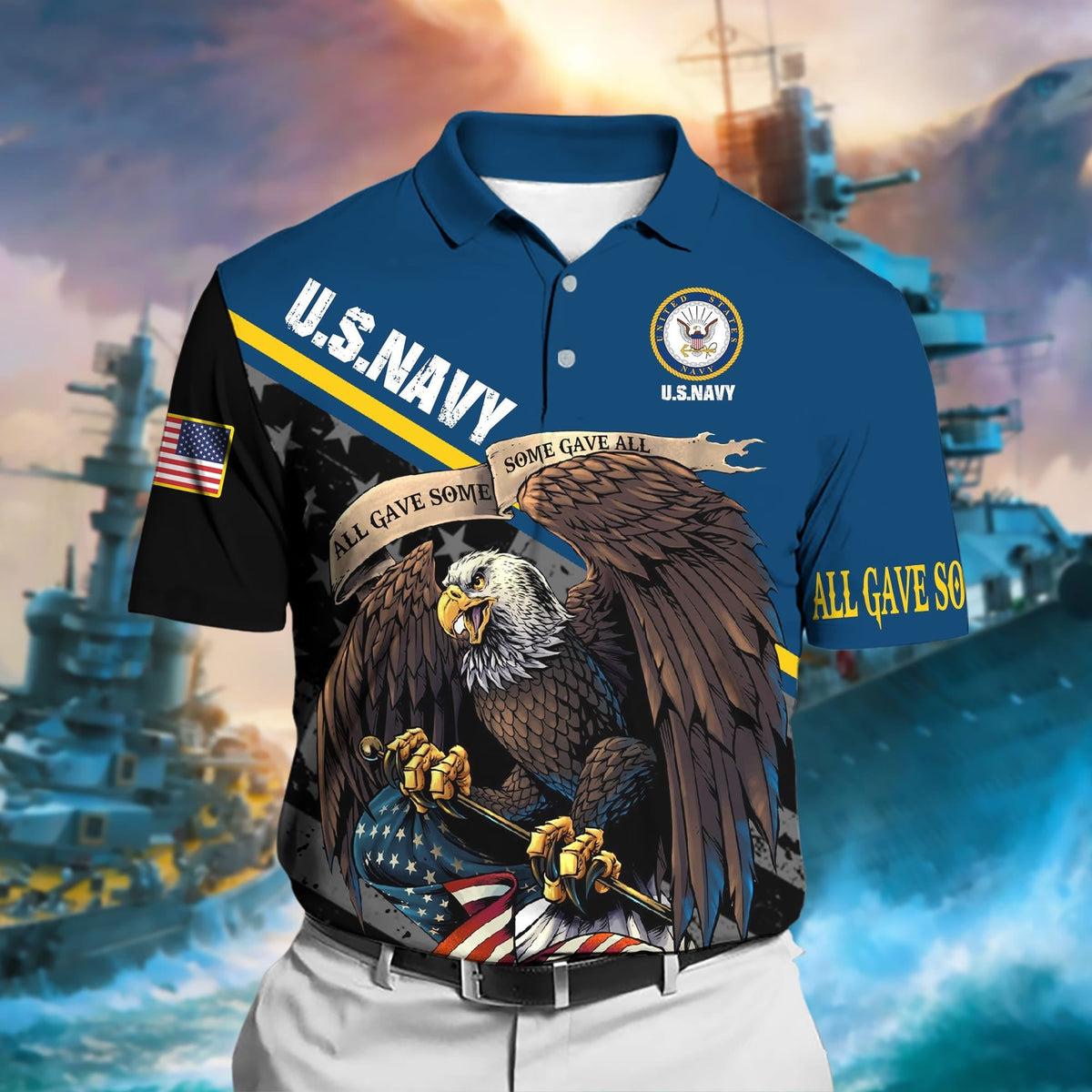 BJ Premium U.S Multiple Service Veteran Polo Shirt