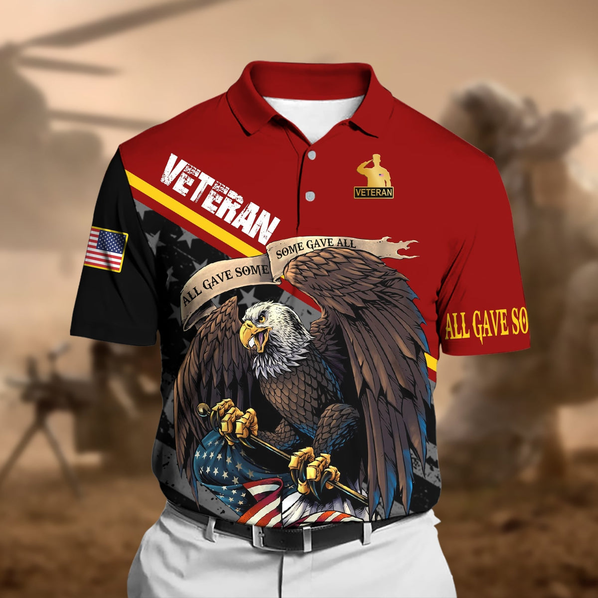 BJ Premium U.S Multiple Service Veteran Polo Shirt