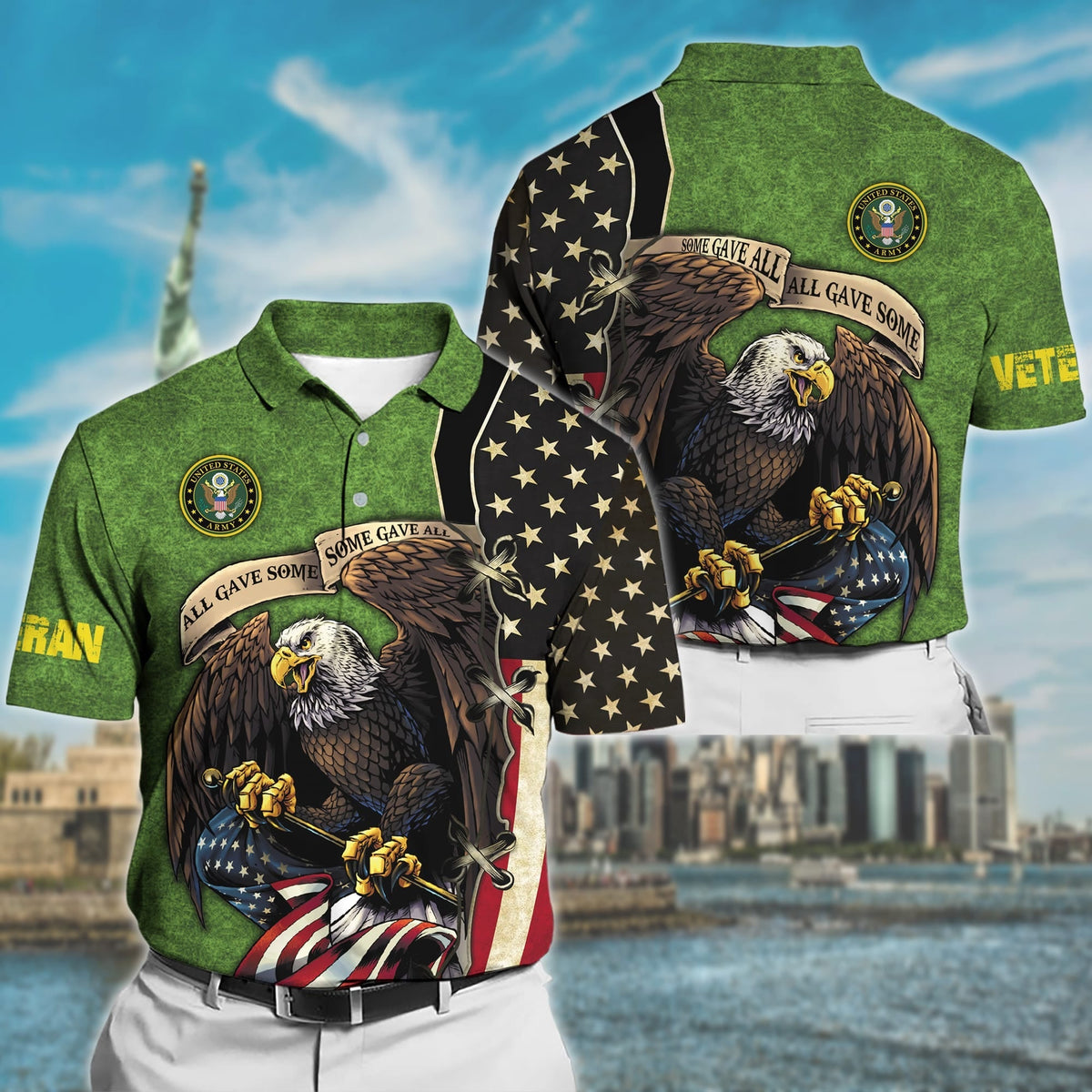BJ Premium U.S Multiple Service Veteran Polo Shirt