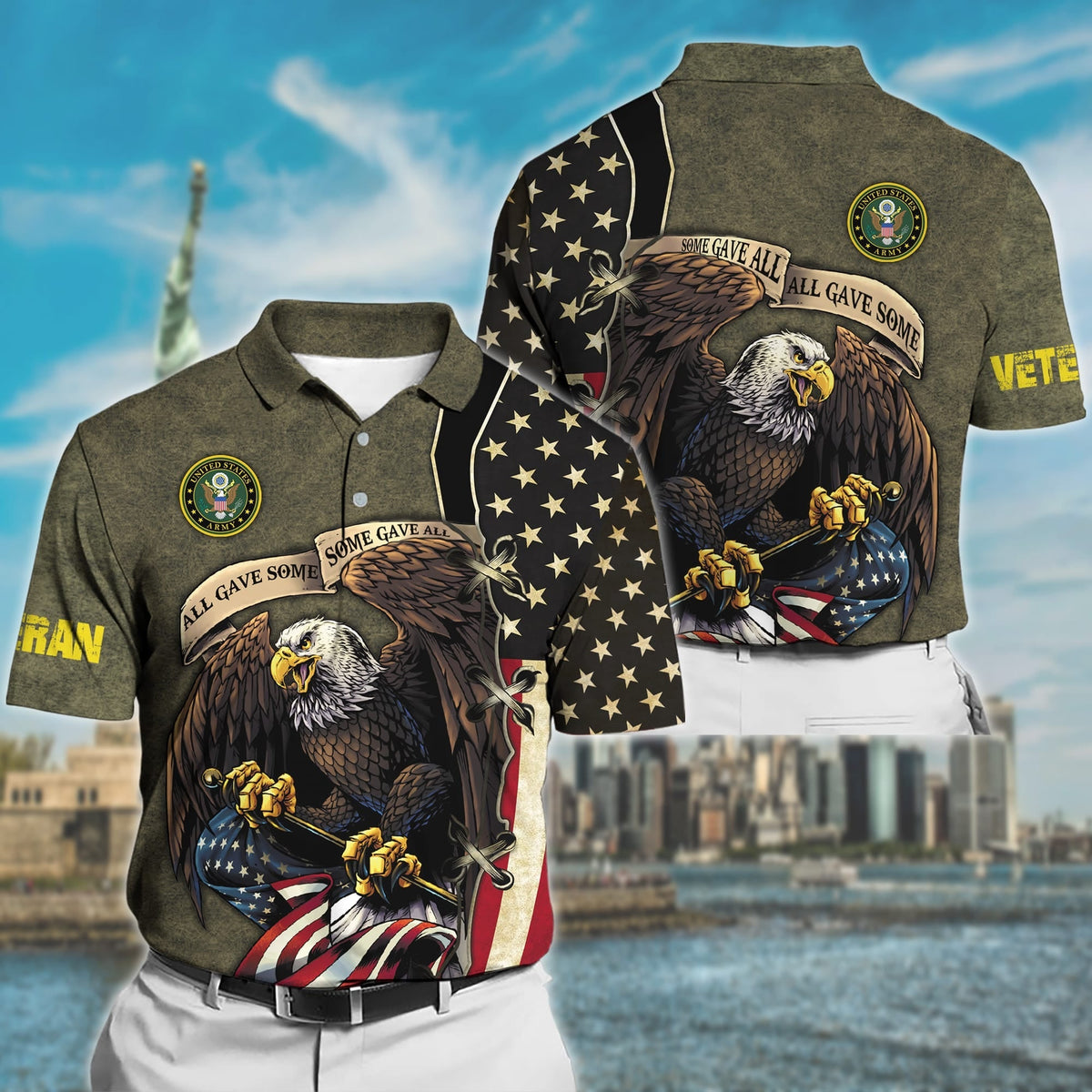 BJ Premium U.S Multiple Service Veteran Polo Shirt
