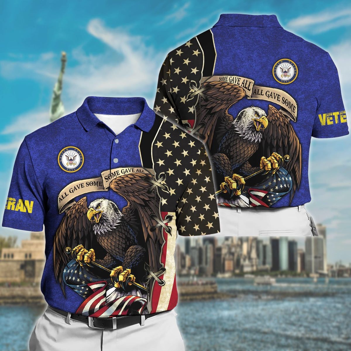 BJ Premium U.S Multiple Service Veteran Polo Shirt