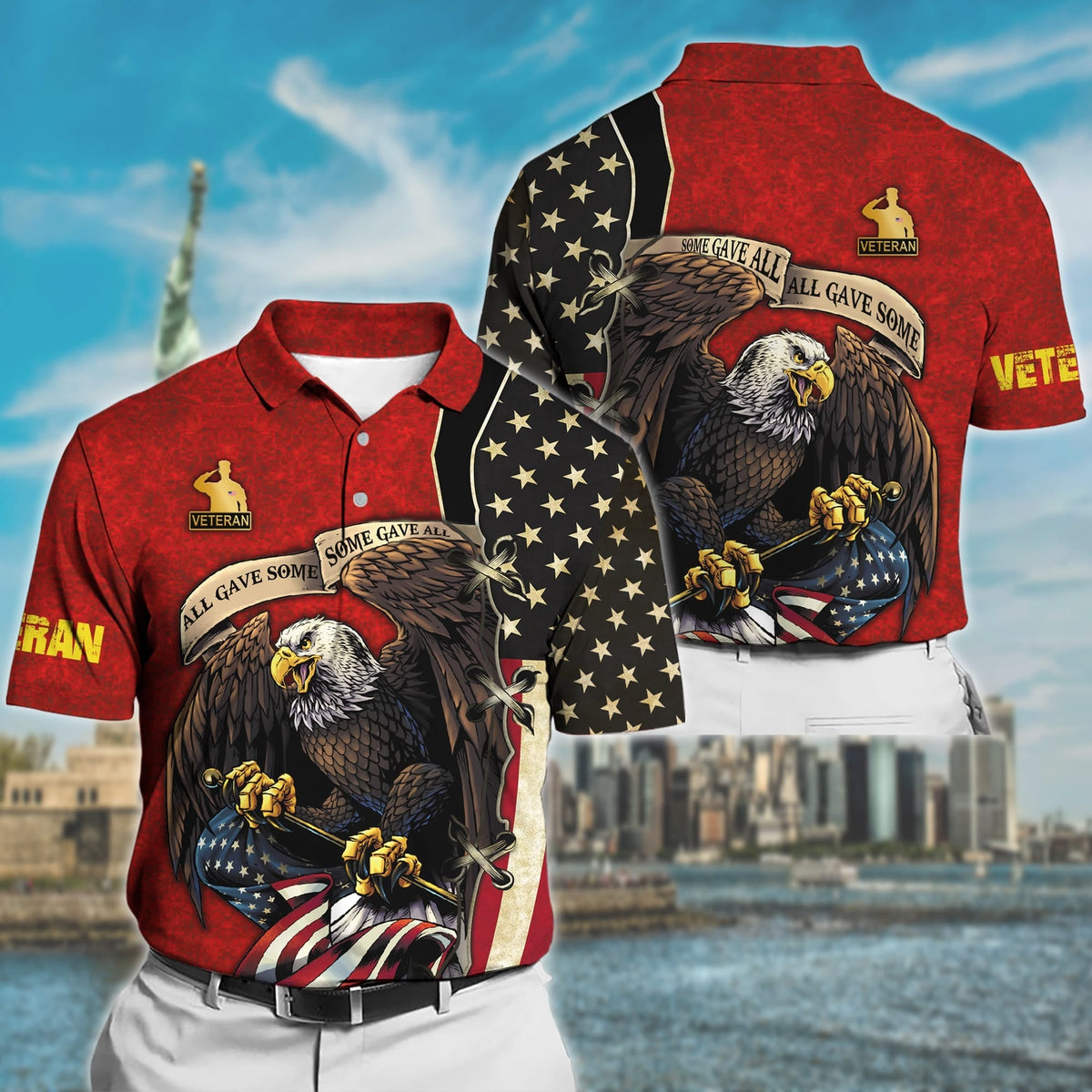 BJ Premium U.S Multiple Service Veteran Polo Shirt