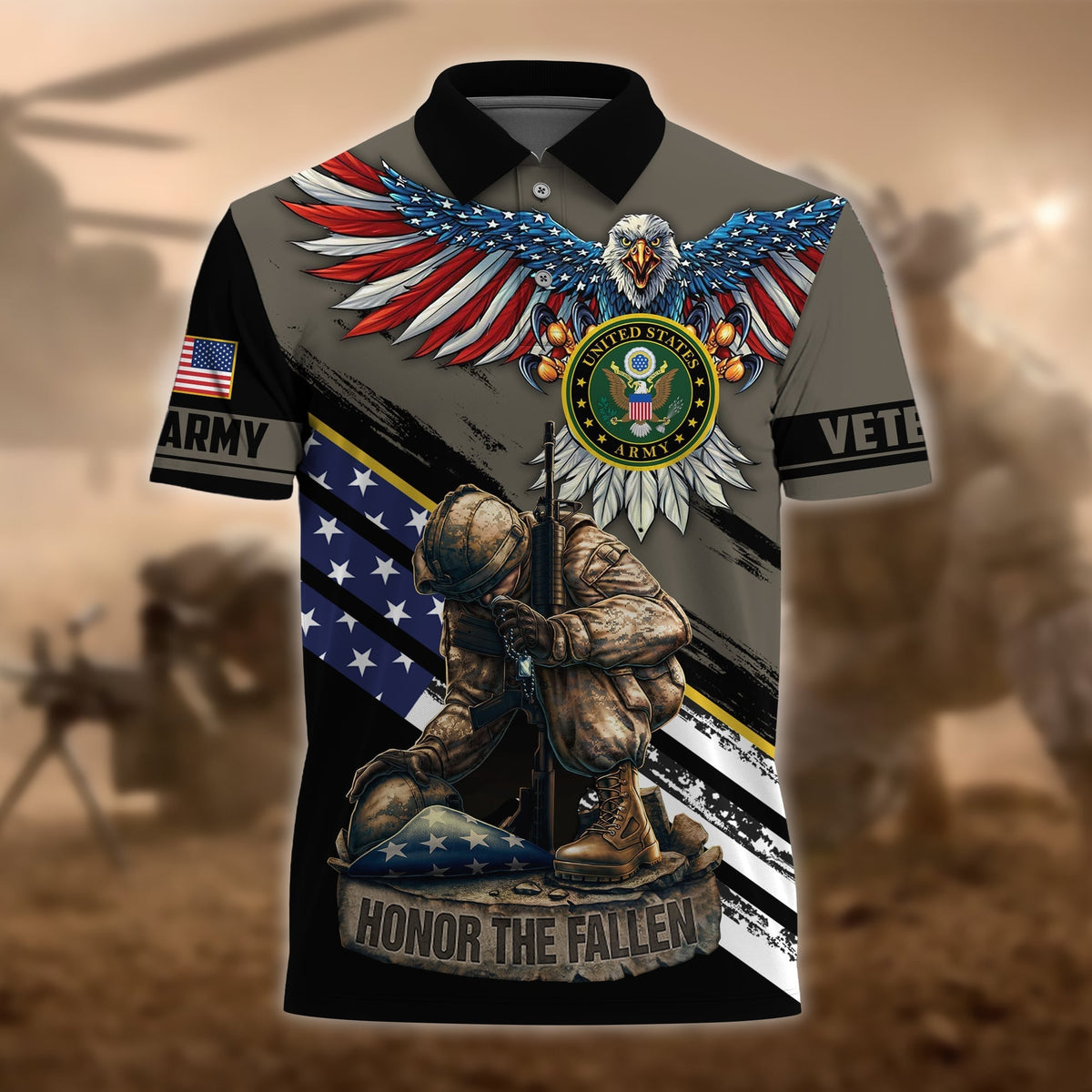 BJ Premium U.S Multiple Service Veteran Polo Shirt