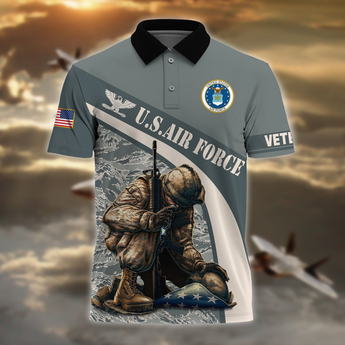 BJ Premium U.S Multiple Service Veteran Polo Shirt