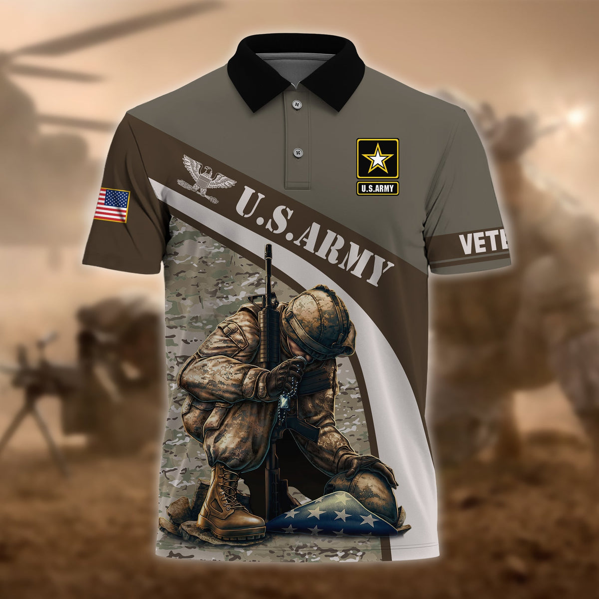 BJ Premium U.S Multiple Service Veteran Polo Shirt