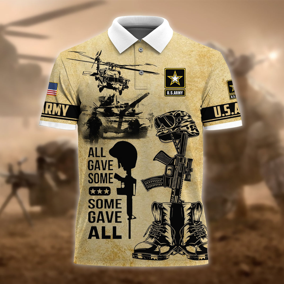BJ Premium U.S Multiple Service Veteran Polo Shirt