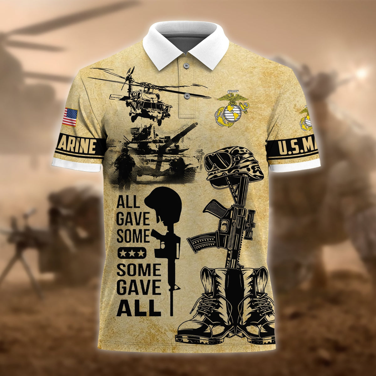 BJ Premium U.S Multiple Service Veteran Polo Shirt