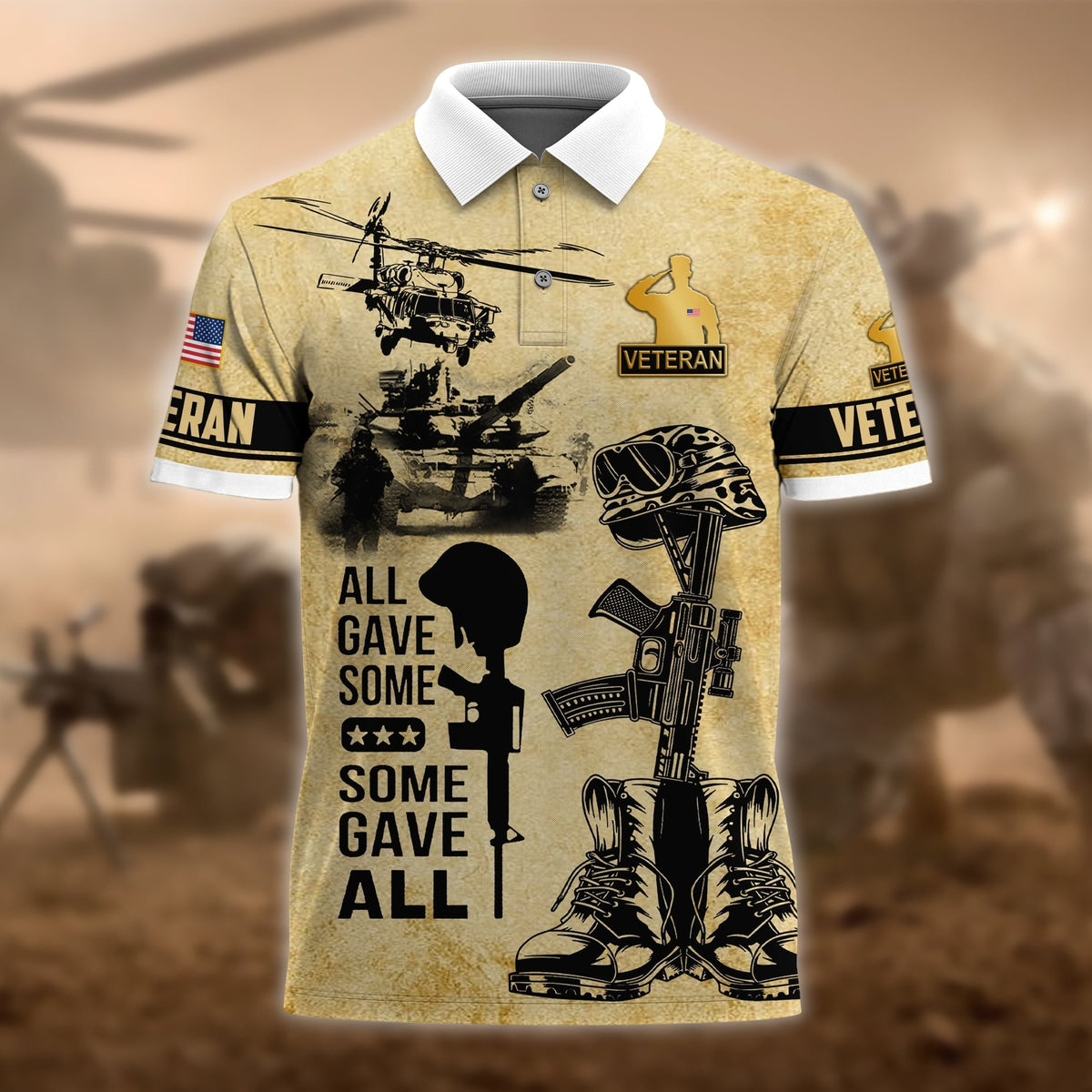 BJ Premium U.S Multiple Service Veteran Polo Shirt
