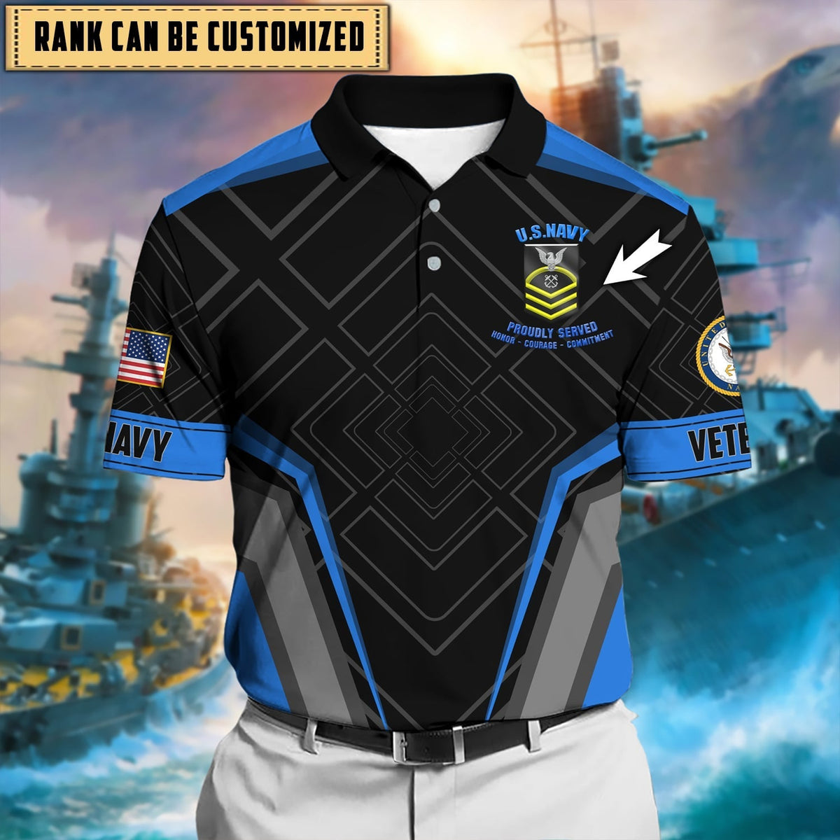 BJ Premium Honor The Fallen US Veteran Polo Shirt