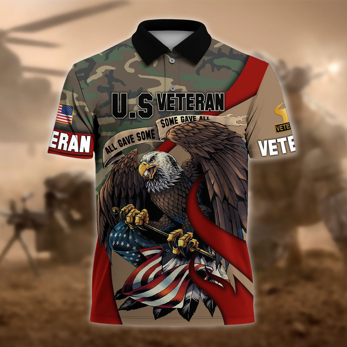 BJ Premium U.S Multiple Service Veteran Polo Shirt