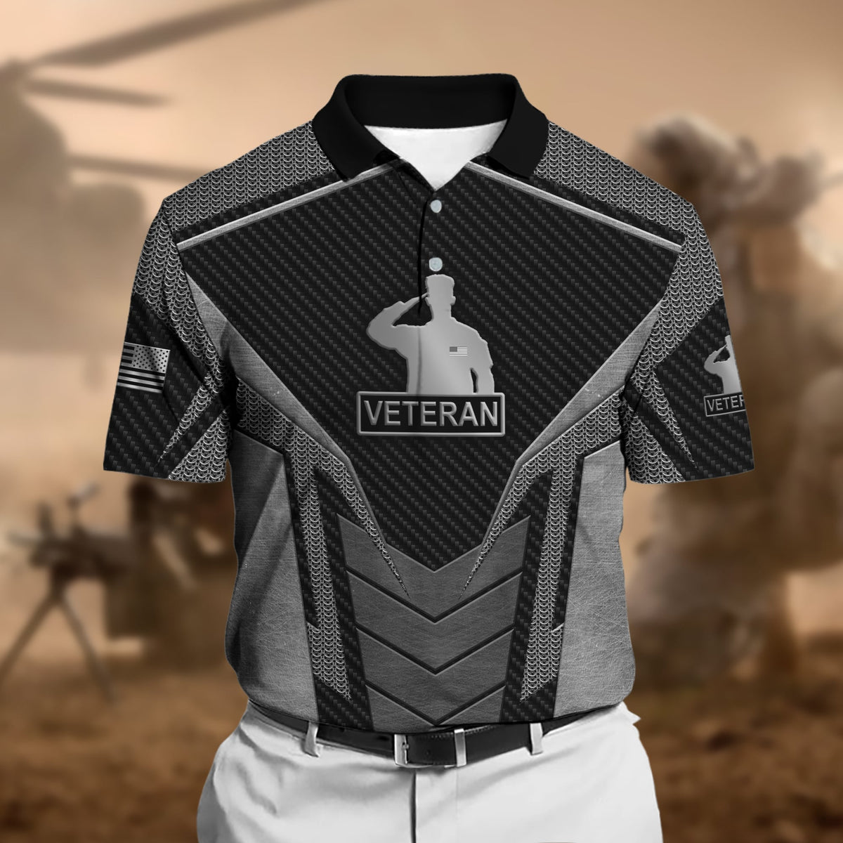 BJ Premium U.S Multiple Service Veteran Polo Shirt