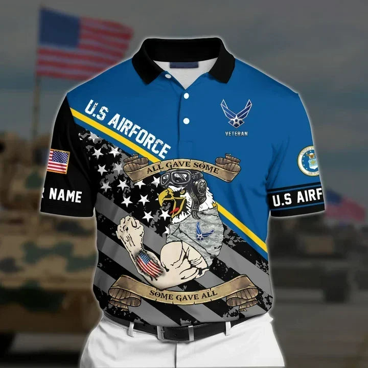 BJ Premium Personalised U.S Multiple Service Veteran Polo Shirt