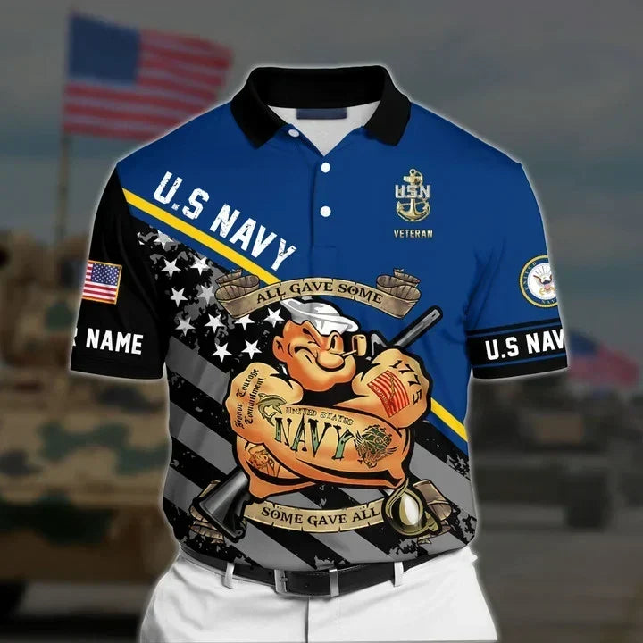 BJ Premium Personalised U.S Multiple Service Veteran Polo Shirt