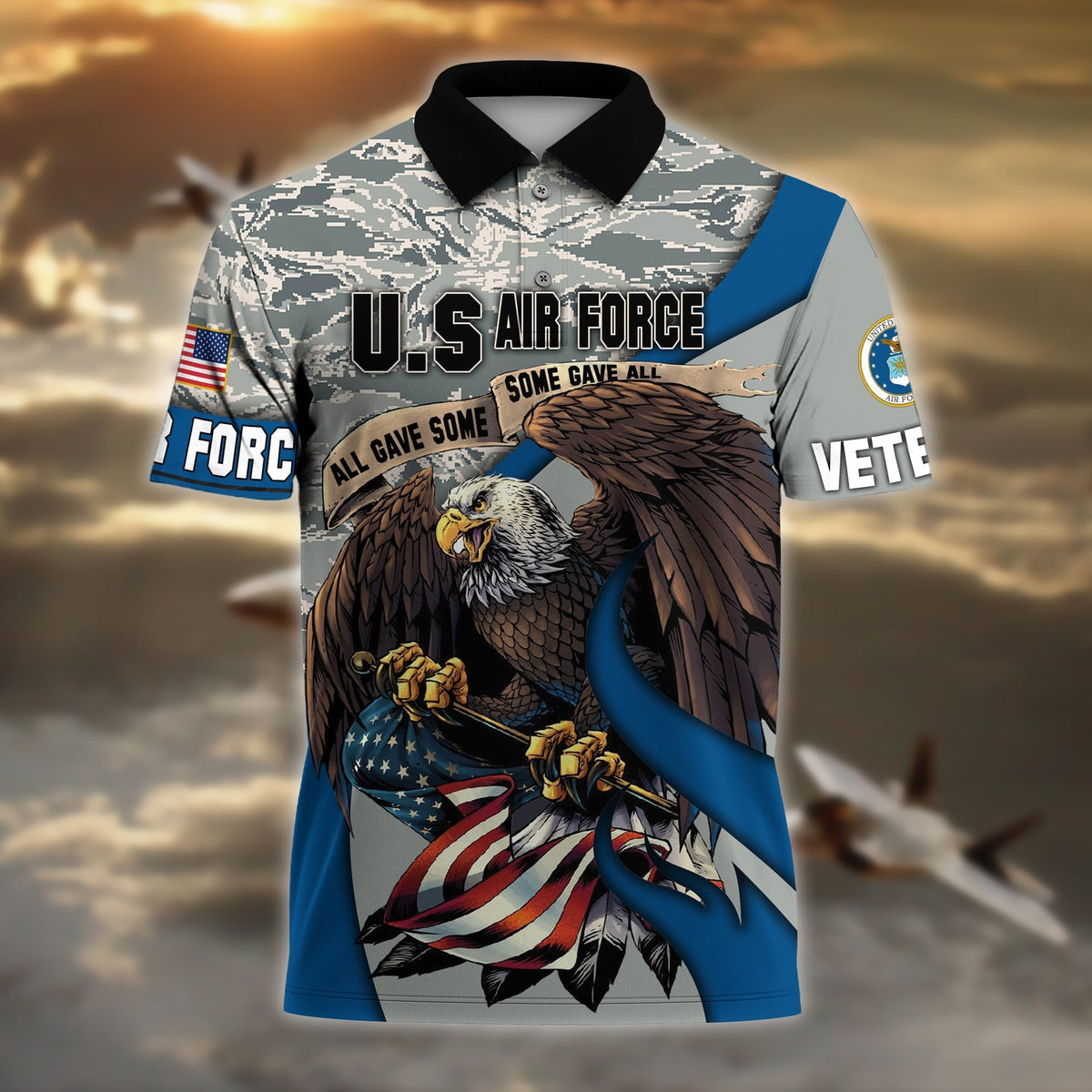 BJ Premium U.S Multiple Service Veteran Polo Shirt
