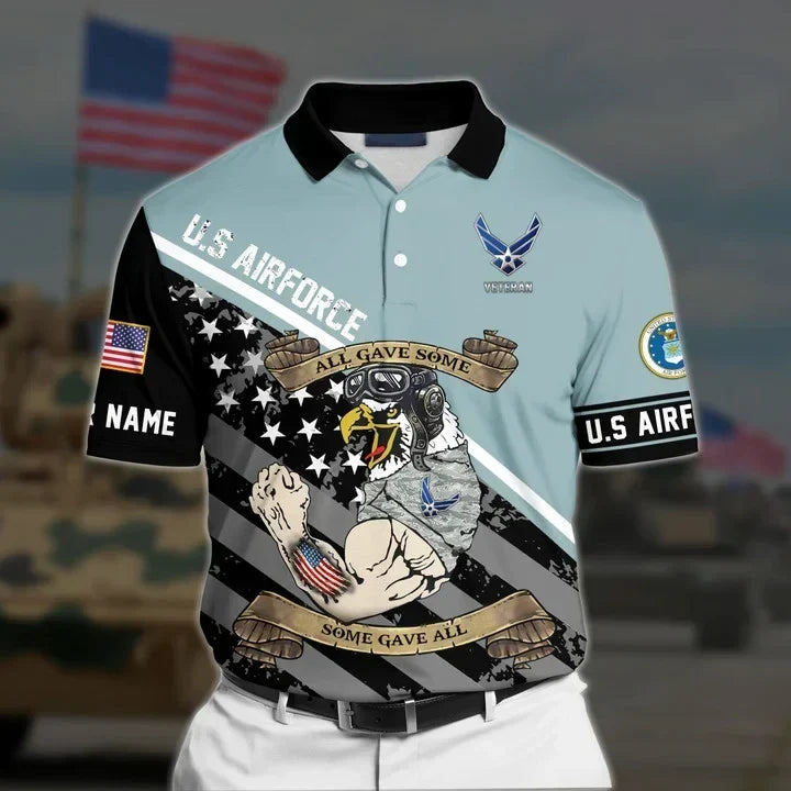 BJ Premium Personalised U.S Multiple Service Veteran Polo Shirt