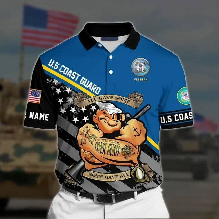 BJ Premium Personalised U.S Multiple Service Veteran Polo Shirt