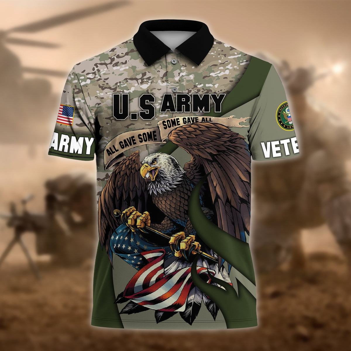 BJ Premium U.S Multiple Service Veteran Polo Shirt