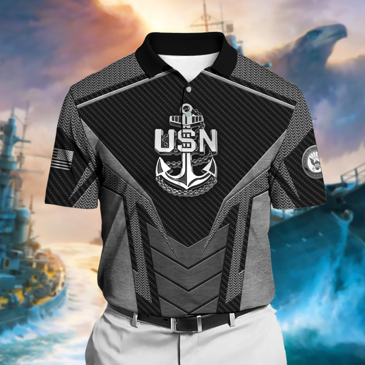 BJ Premium U.S Multiple Service Veteran Polo Shirt