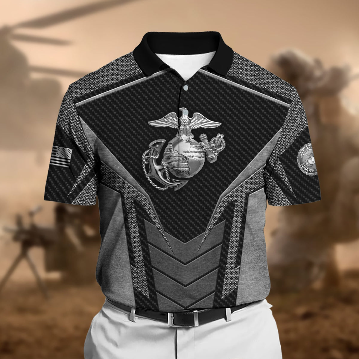 BJ Premium U.S Multiple Service Veteran Polo Shirt