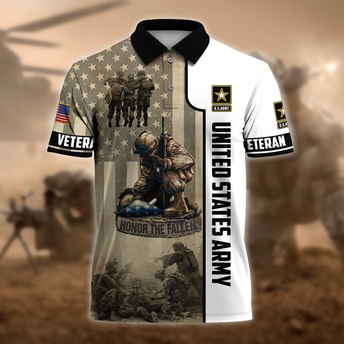 BJ Premium U.S Multiple Service Veteran Polo Shirt