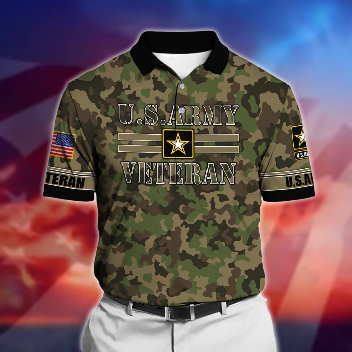 BJ Premium U.S Multiple Service Veteran Polo Shirt