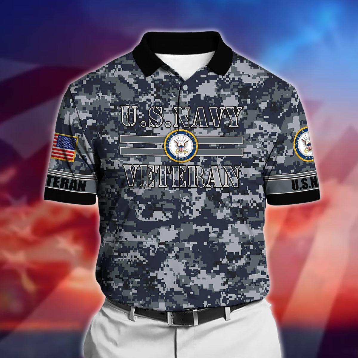 BJ Premium U.S Multiple Service Veteran Polo Shirt