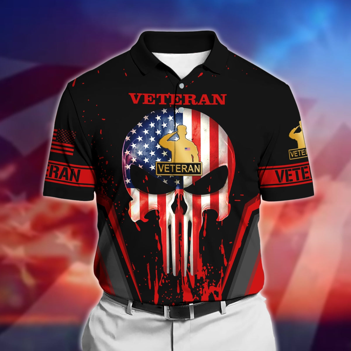 BJ Premium U.S Multiple Service Veteran Polo Shirt