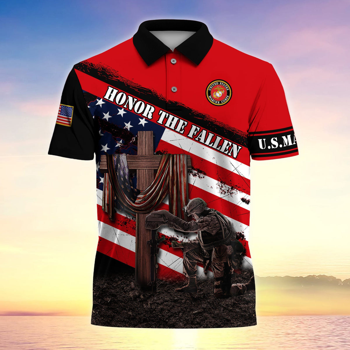 BJ Premium U.S Multiple Service Veteran Polo Shirt