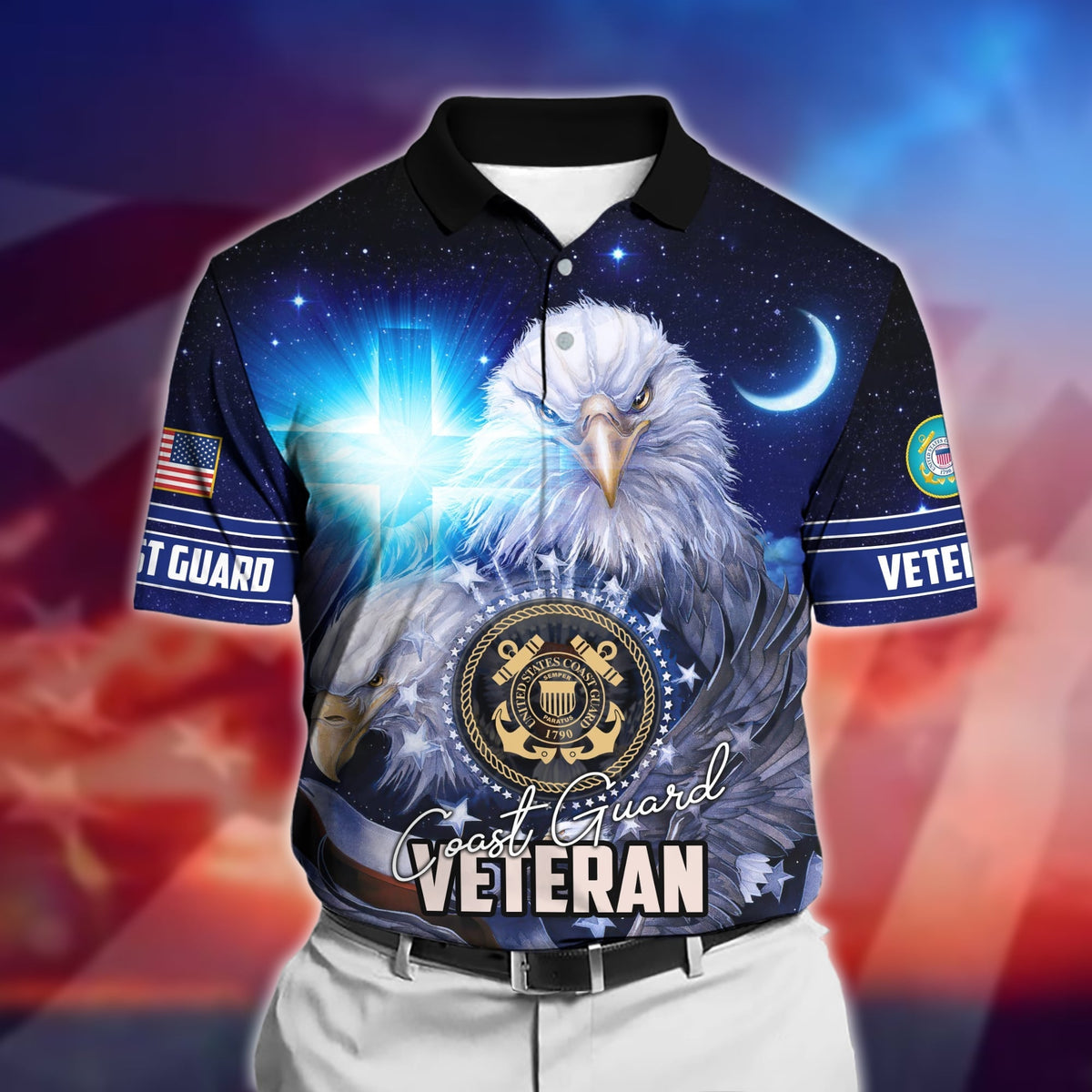 BJ Premium U.S Multiple Service Veteran Polo Shirt