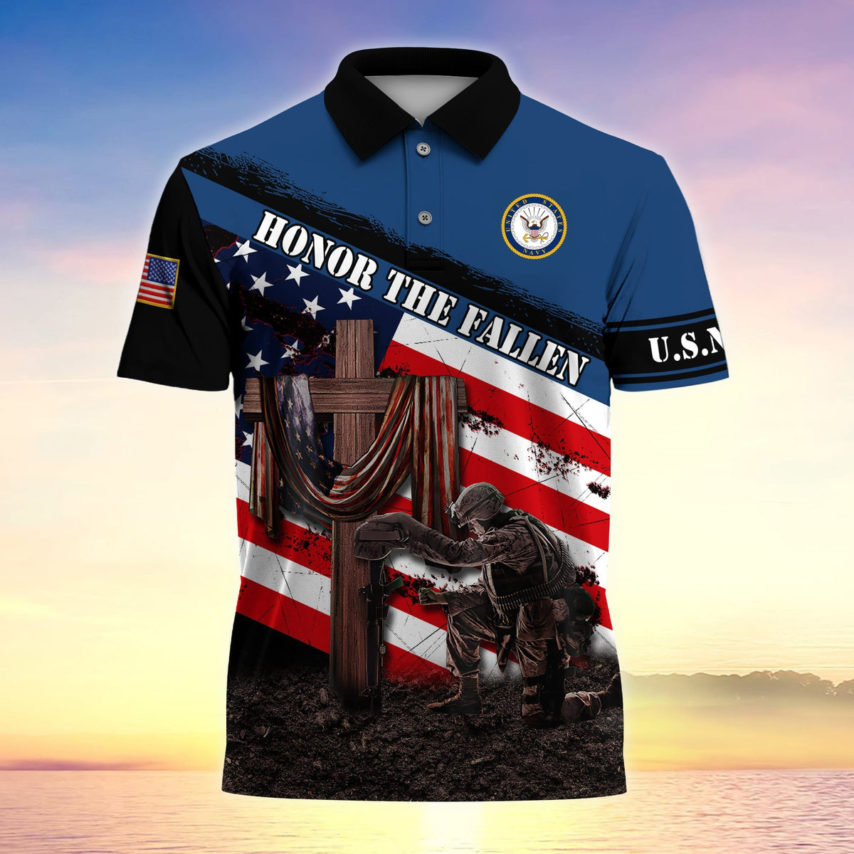 BJ Premium U.S Multiple Service Veteran Polo Shirt
