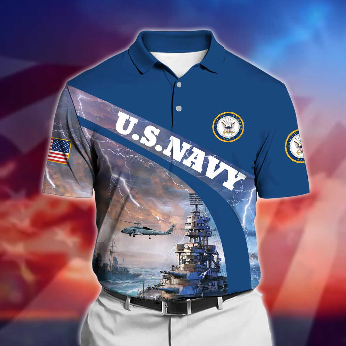 BJ Premium U.S Navy Veteran Polo Shirt