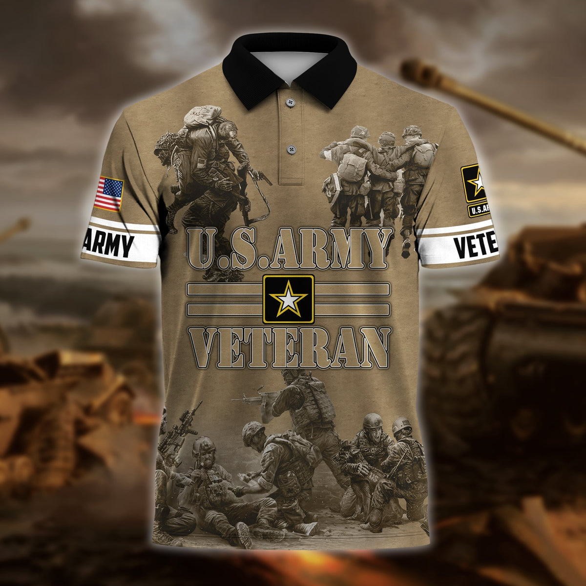 BJ Premium U.S. Army Veteran Polo Shirt